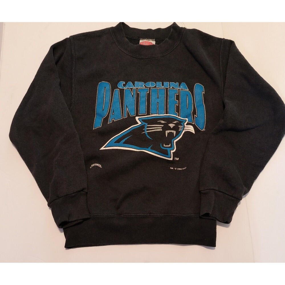 men’s size Medium Vintage 1993 NUTMEG NFL Carolina Panthers Black Crewneck